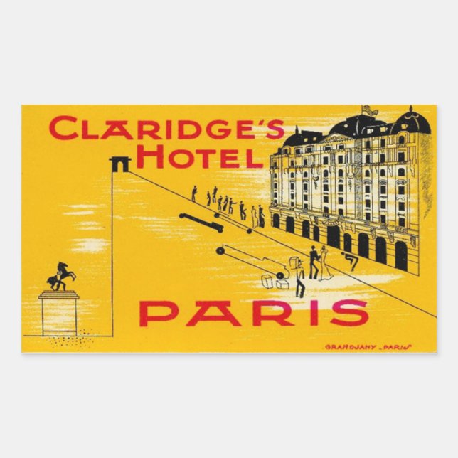 Claridge’s Hotel (Paris) Rechteckiger Aufkleber (Vorderseite)
