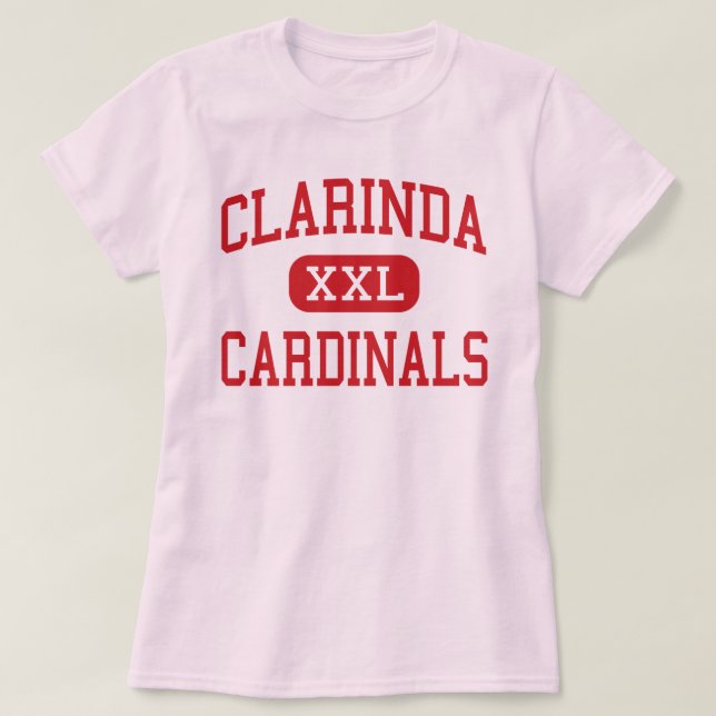 Clarinda - Kardinäle - Mitte - Clarinda Iowa T-Shirt (Design vorne)