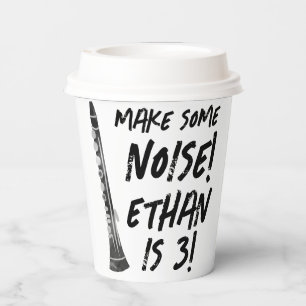 Clarinet Birthday Party Paper Cups - Musik Geburts Pappbecher