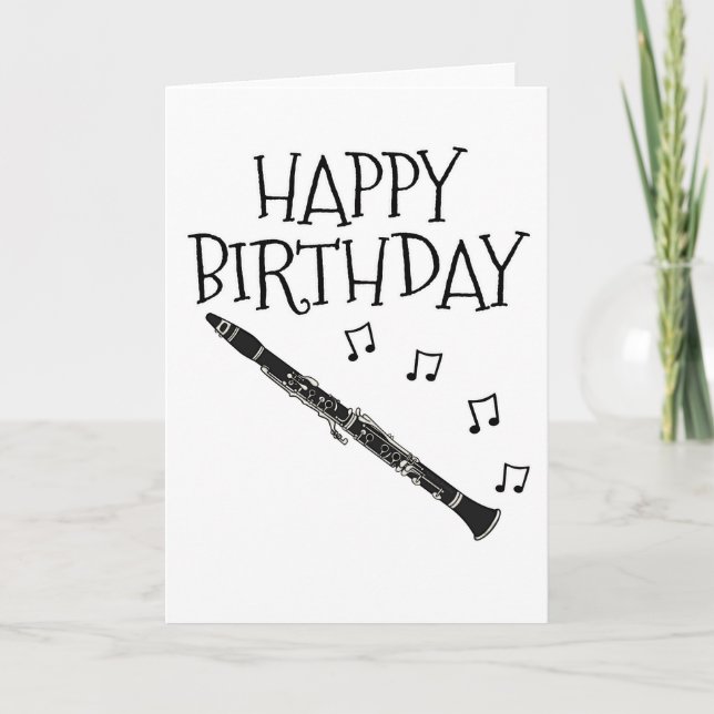 Clarinet carte d'anniversaire Woodwind Musicien (Devant)