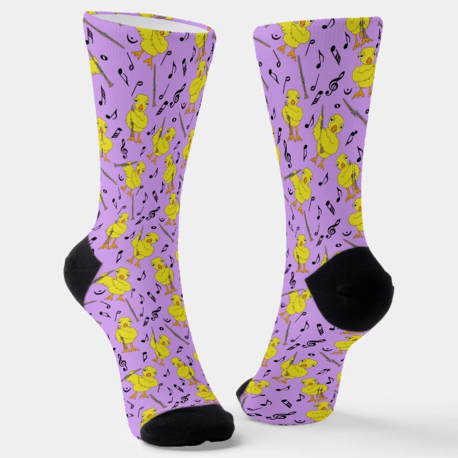Clarinet Chick Clarinets Musiknotens Socken (Gewinkelt)
