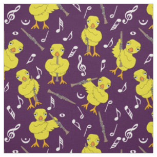 Clarinet Chick Musiknoten Stoff