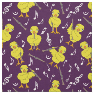 Clarinet Chick Musiknoten Stoff