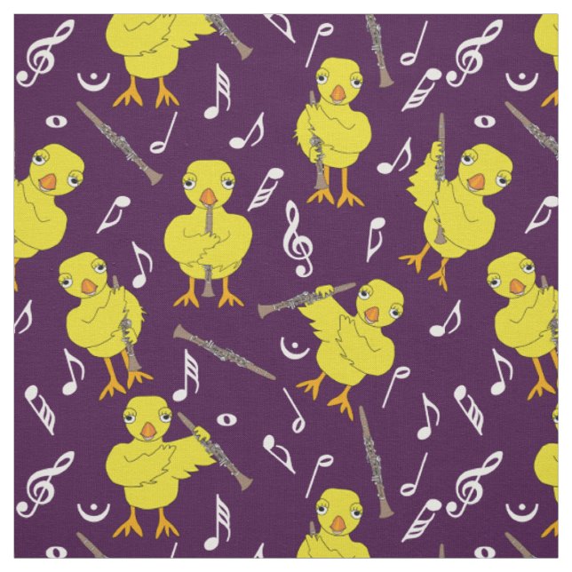Clarinet Chick Musiknoten Stoff (Muster)
