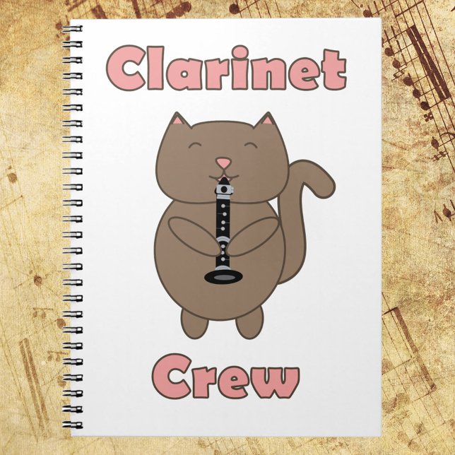 Clarinet Crew Cat Funny Niedlich Notizblock (Von Creator hochgeladen)