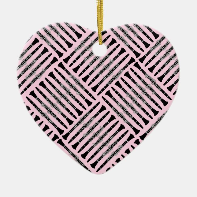 Clarinet Crosshatch Keramik Ornament (Vorne)