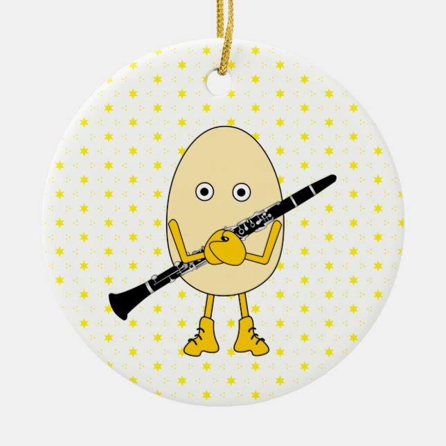 Clarinet Egghead Keramik Ornament (Vorne)