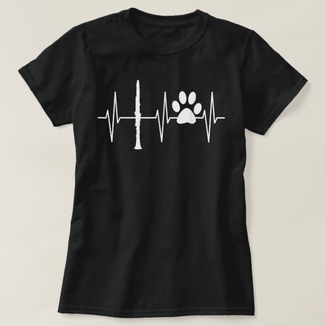 Clarinet Funny Dog Lover Clarinetist Klarinettensp T-Shirt (Design vorne)