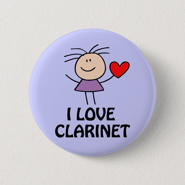 Clarinet-Mädchen Button (Vorderseite)