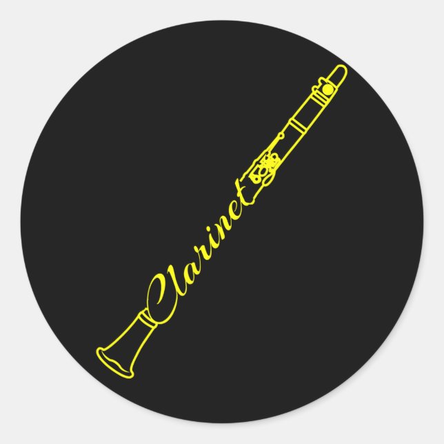 Clarinet Marching Band Clarinetist Musiker Runder Aufkleber (Vorderseite)