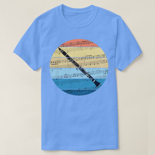 Clarinet Music Notation Clarinetist Woodwind Music T-Shirt (Design vorne)