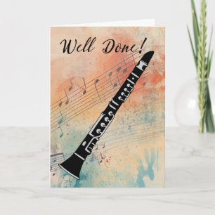 Clarinet Music Performance Herzlichen Glückwunsch Karte