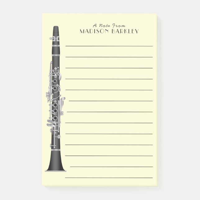 Clarinet Music Teacher Band Musician Post-it Klebezettel (Vorderseite)