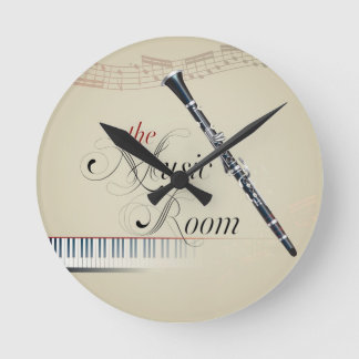 Clarinet-Musik-Raum Runde Wanduhr