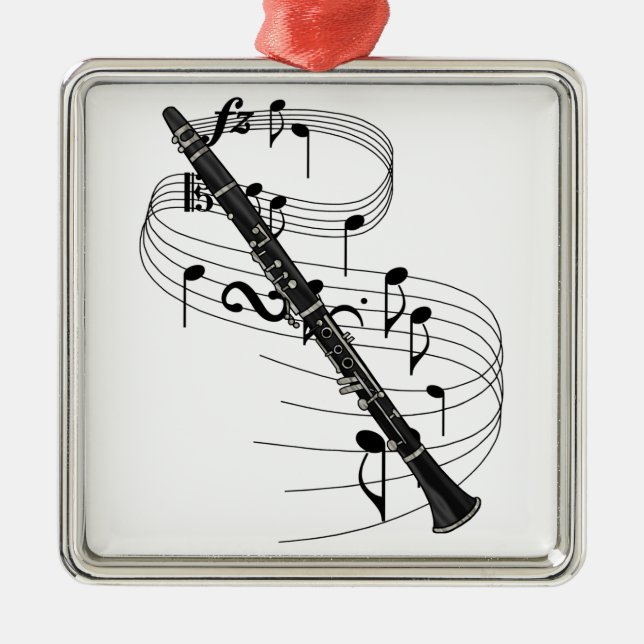Clarinet Ornament Aus Metall (Vorne)
