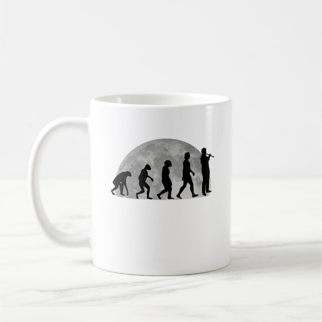 Clarinet Player Evolution Moon Musician Kaffeetasse (Links)