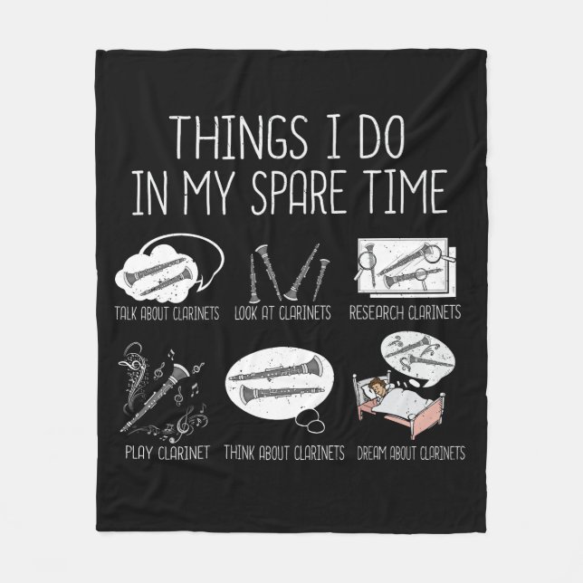 Clarinet Player Men Orchestra Funny Clarinet Fleecedecke (Vorderseite)