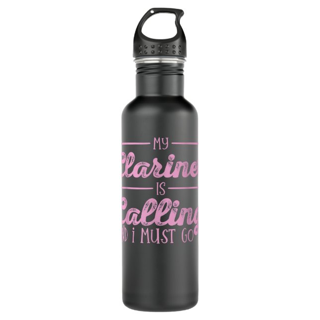 Clarinet Player Music Teacher Gift391 Edelstahlflasche (Vorderseite)