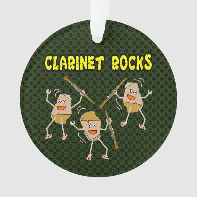 Clarinet Rocks Ornament (Vorderseite)