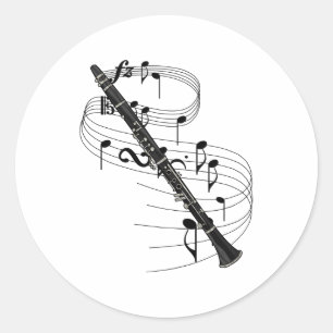 Clarinet Runder Aufkleber