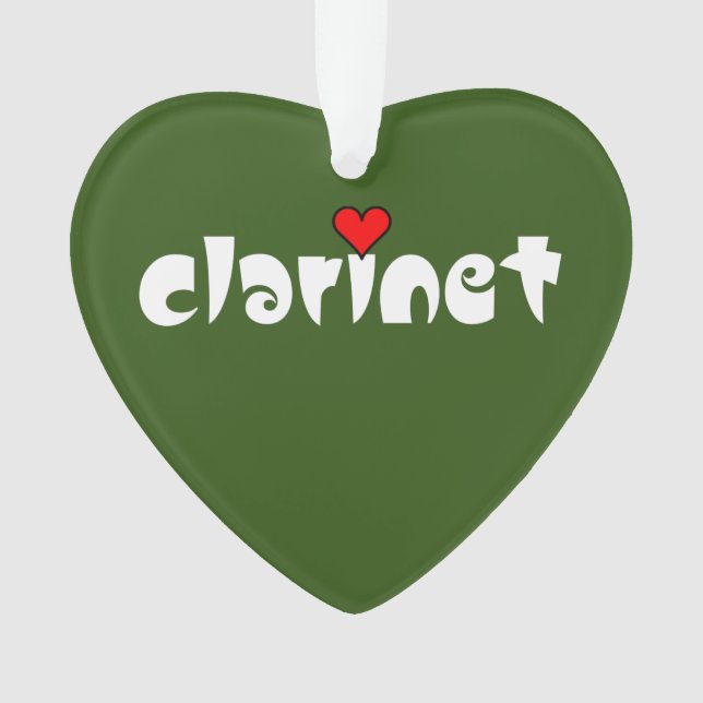 Clarinet Small Heart Ornament (Vorderseite)