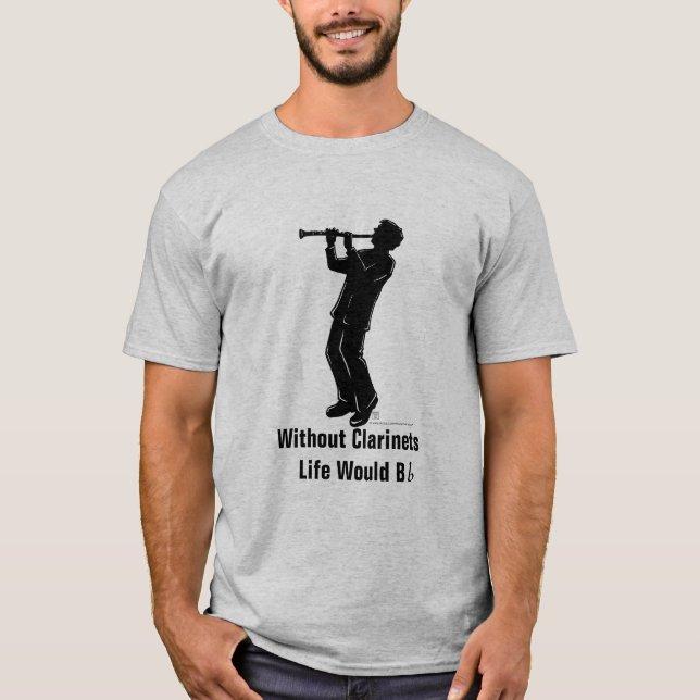 Clarinet-Spieler Silhoutte, Leben wurde bflat T-Shirt (Vorderseite)