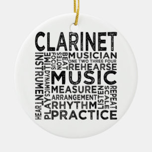Clarinet-Typografie Keramik Ornament