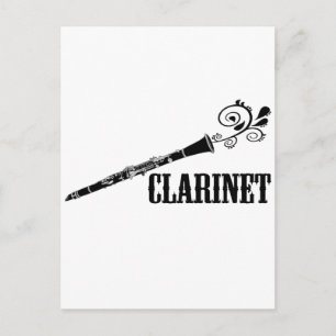 Clarinet Vector Swirl Design Postkarte