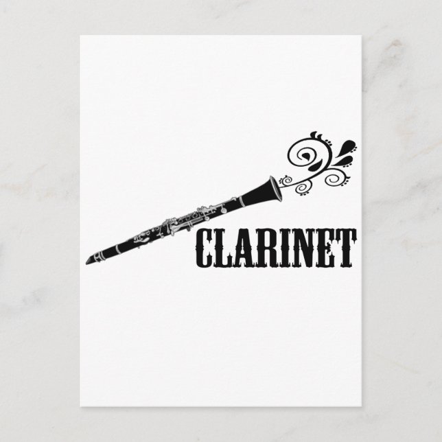 Clarinet Vector Swirl Design Postkarte (Vorderseite)