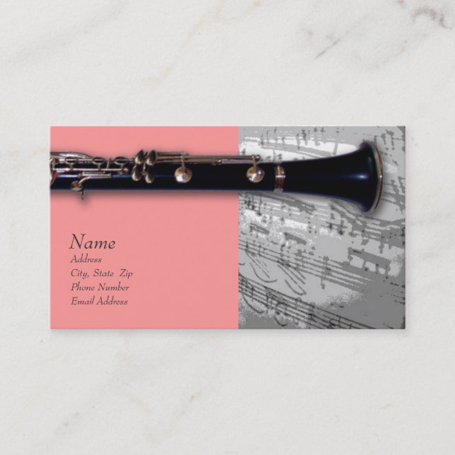 Clarinet-Visitenkarte für ClarinetCentral.com Visitenkarte (Vorderseite)