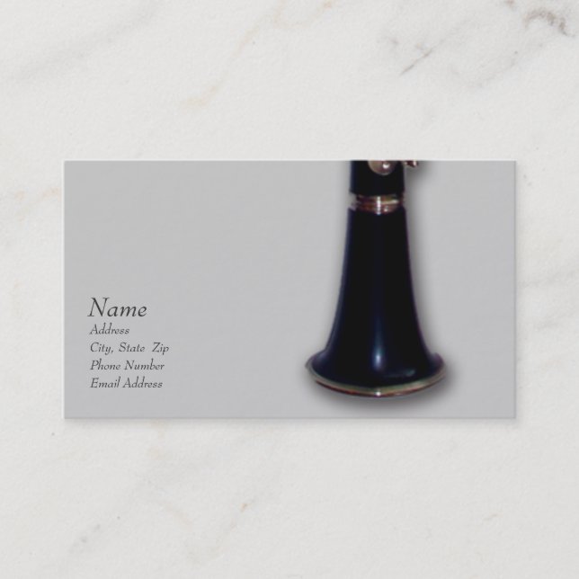 Clarinet-Visitenkarte für ClarinetCentral.com Visitenkarte (Vorderseite)