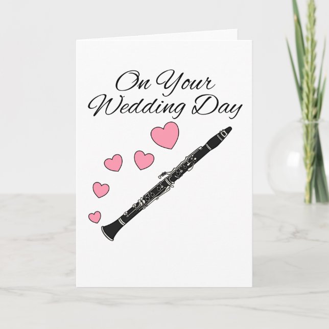 Clarinet Wedding Card Woodwind Musiker Dankeskarte (Vorderseite)