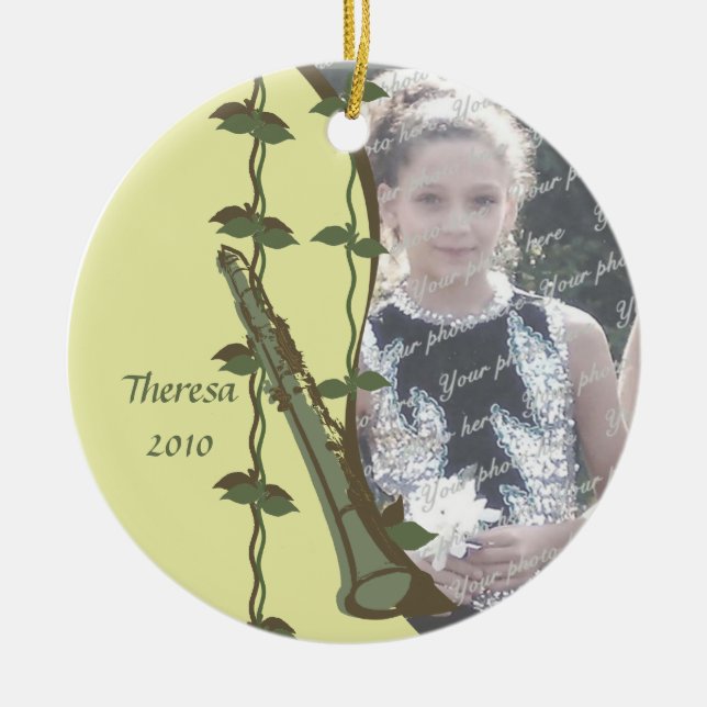 Clarinet Woodland Foto Keramik Ornament (Vorne)