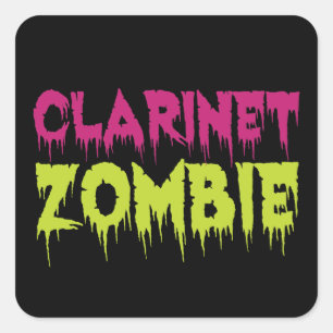 Clarinet Zombie Quadratischer Aufkleber