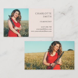 Clarinetis 2 Foto Blush Pink Modern Visitenkarte