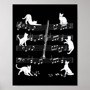 Clarinetist Katzen für den Cat Love Klarinettenspi Poster