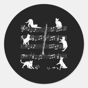 Clarinetist Katzen für den Cat Love Klarinettenspi Runder Aufkleber