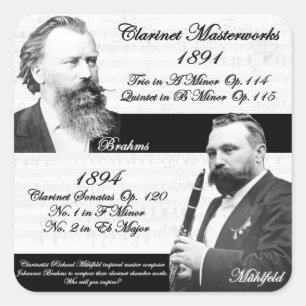 Clarinetist Mühlfeld  Brahms Quadratischer Aufkleber