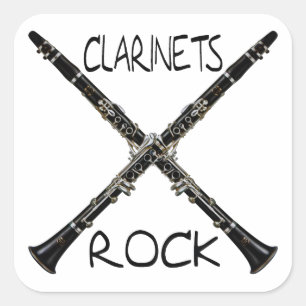 Clarinets Rock Quadratischer Aufkleber