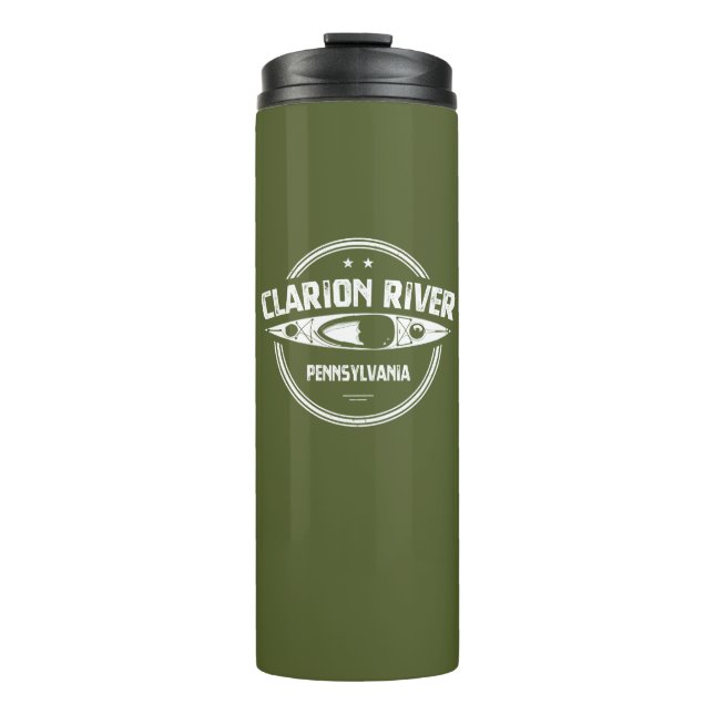 Clarion River Pennsylvania Kayaking Thermosbecher (Vorderseite)