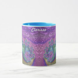 ~ CLARISSA ~ GLOSSY 3D Glossy Green Lila Blue Tasse