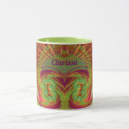 CLARISSA~ Zany ~ Hellorange, gelb und Lila Tasse