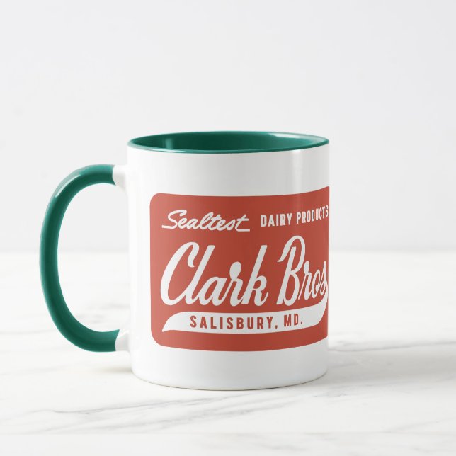 Clark-Bruder-Kaffee-Tasse, Grün und Rot Tasse (Links)