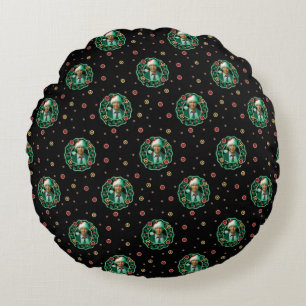 Clark Griswold Christmas Wreath Pattern Rundes Kissen