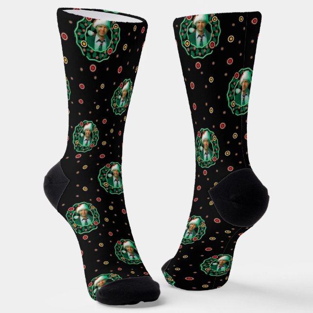 Clark Griswold Christmas Wreath Pattern Socks Socken (Gewinkelt)