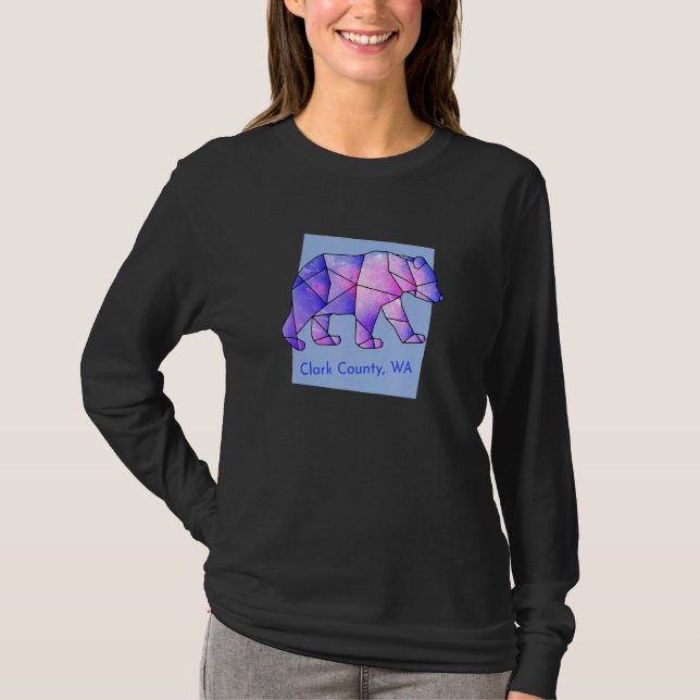Clark Landkreis Galaxy Bear Abstrakt Geometrie Ani T-Shirt (Vorderseite)