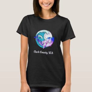 Clark Landkreis Wa Japanisch Paint Geometric Orca  T-Shirt