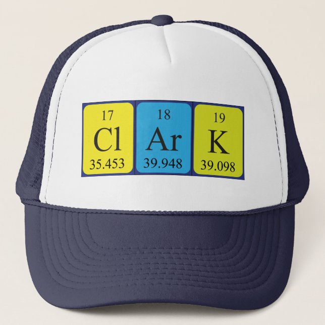 Clark Periodenname hat Truckerkappe (Vorderseite)