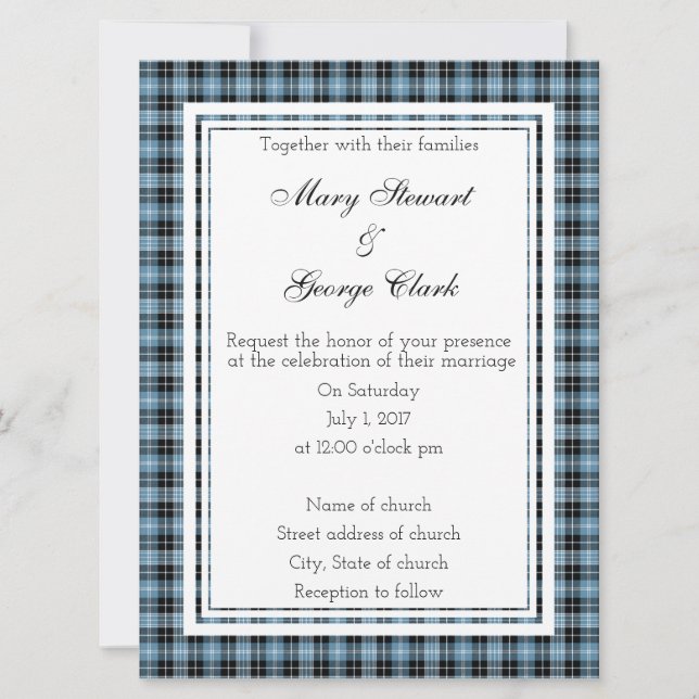Clark Scottish Faire-part de mariage (Devant)