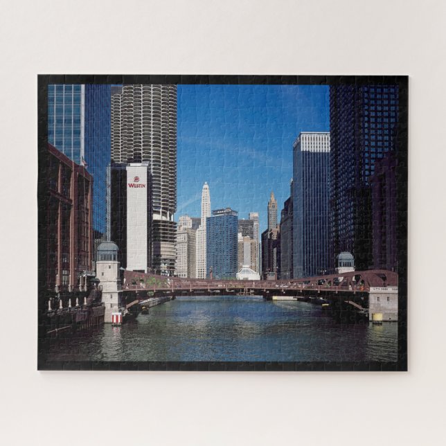 Clark Street Bridge, Chicago River, Marina Towers (Horizontal)